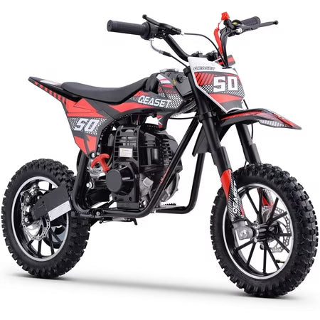 QEASET 39.4cc Gas Mini Dirt Bike, Red