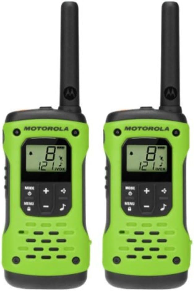Motorola Solutions Talkabout T600 H2O Rechargeable Two-Way Radios, 2 Pack, - Green/Black