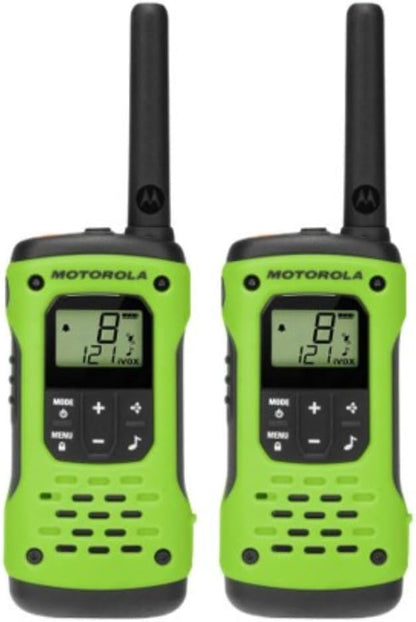 Motorola Solutions Talkabout T600 H2O Rechargeable Two-Way Radios, 2 Pack, - Green/Black