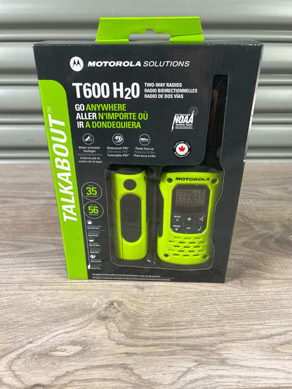 Motorola Solutions Talkabout T600 H2O Rechargeable Two-Way Radios, 2 Pack, - Green/Black