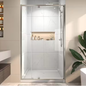 Victoria 38-42 in. W x 71 in. H Pivot Swing Framed Shower Door in