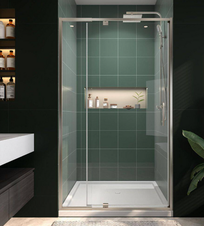Victoria 38-42 in. W x 71 in. H Pivot Swing Framed Shower Door in