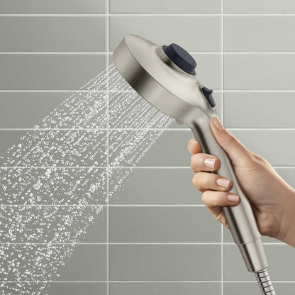 Kohler Prone 3-in-1 Multifunction Shower Head with PowerSweep Combo Shower Kit, PowerSweep Spray, Magnetic Handshower Dock (Brushed Nickel)