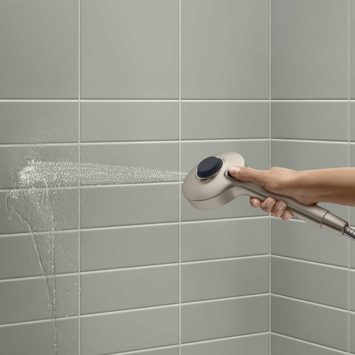 Kohler Prone 3-in-1 Multifunction Shower Head with PowerSweep Combo Shower Kit, PowerSweep Spray, Magnetic Handshower Dock (Brushed Nickel)
