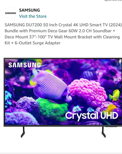 SAMSUNG DU7200 50 Inch Crystal 4K UHD Smart TV (2024