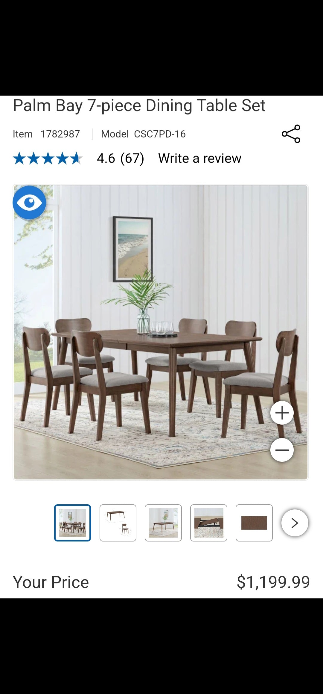 Palm Bay 7-piece Dining Table Set