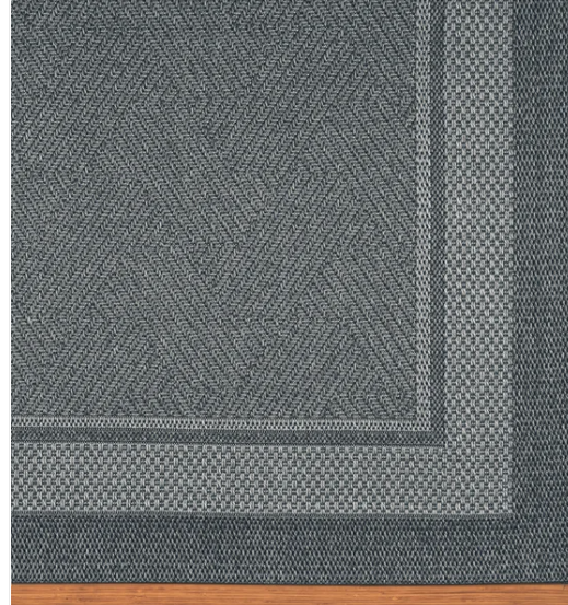 Ravenna Indoor/Outdoor Rug, Geo Border Silver