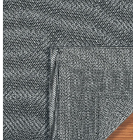 Ravenna Indoor/Outdoor Rug, Geo Border Silver