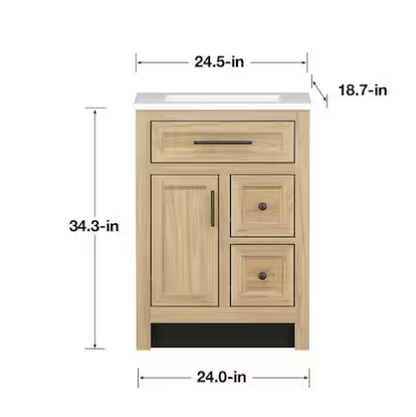 Haldone 25" Bath Vanity with Marble Top