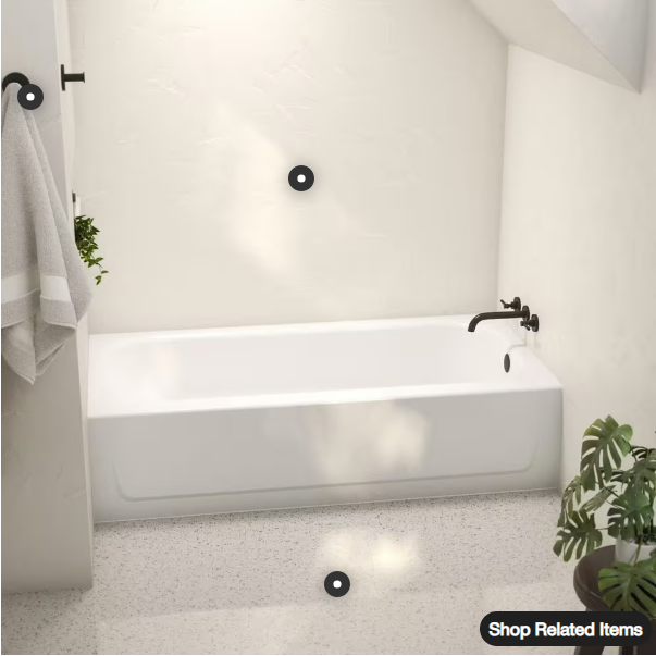 Bootz 14.25 in. H x 30 in. W x 60 in. L Bathtub