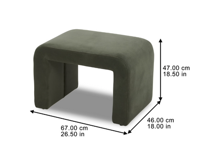 Better Homes & Gardens Velvet Ottoman, Olive