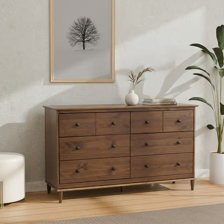 Spencer Six Drawers Solid Wood Dresser Walnut