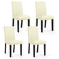 Subrtex Faux Leather Dining Chair Set, Ivory