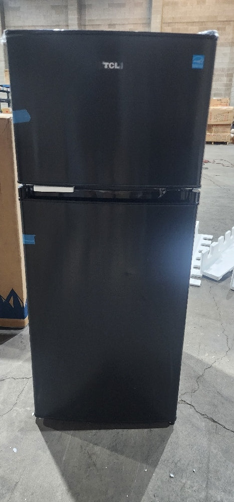 TCL 4.5 Cu. ft. Two Door Compact Mini Fridge With Freezer – Black Stainless Look, Energy Star, MR453Z