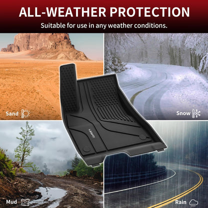 LASFIT Floor Mats & Trunk Mat for Tesla Model 3 Highland 2025 2024 Custom Fit TPE All Weather 1st & 2nd Row