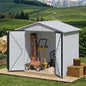 Uforic 6x4ft Metal Outdoor Shed, Lockable, White