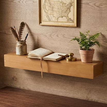 48 Inch Fir Wood Mantel Shelf, Wall Mounted
