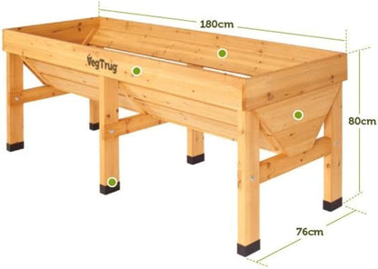 VegTrug VTNMD 0367 USA 1.8m Raised Planter, large, Natural