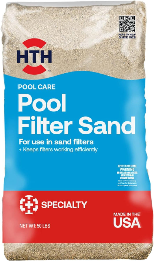 HTH 67120 Swimming Pool Care Pool Filter Sand, 50lb Filtration Media for Clean Water