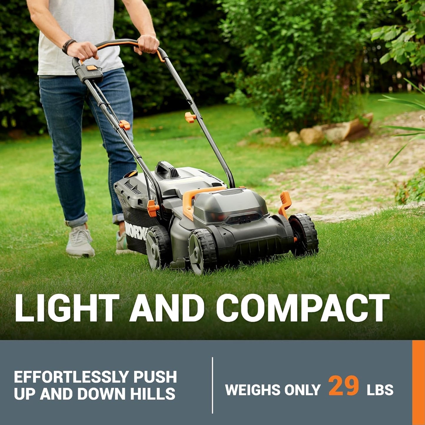 WORX 40V 14" Cordless Lawn Mower for Small Yards, 2-in-1 Electric Mower