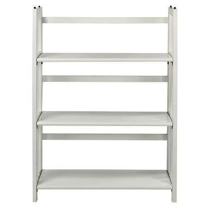 3-Shelf Folding Bookcase 27.5" Wide-White