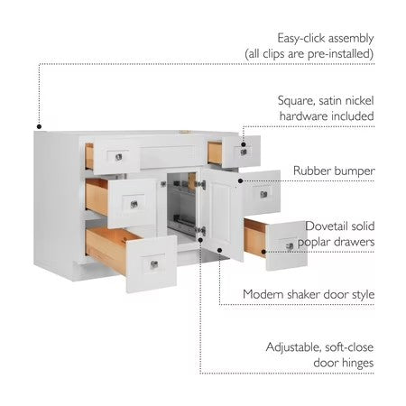Design House Brookings 48" Bath Vanity, White