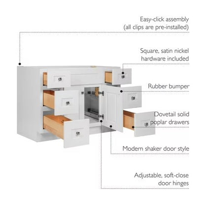 Design House Brookings 48" Bath Vanity, White