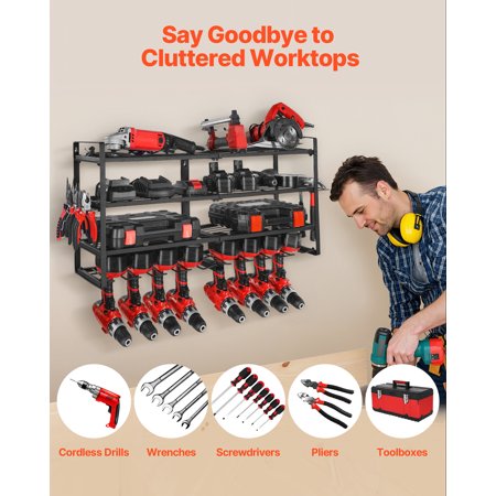 VEVOR Power Tool Organizer Wall Mount, 4-Layer