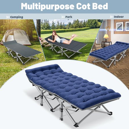 NAIZEA Folding Bed Cot with 2-Sided Mattress, 75"