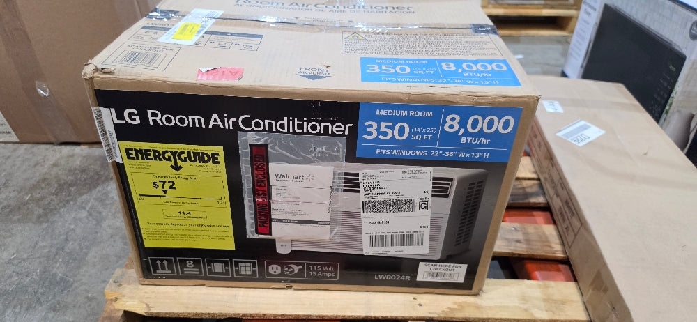 LG 8,000 BTU Window AC 350 Sq Ft, White
