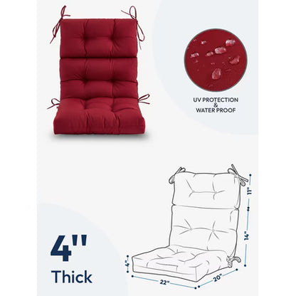 ZEOLABS Chair Cushions Set 4 Burgundy 45x22