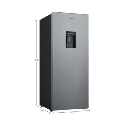 Galanz 6.5 Cu ft One Door Refrigerator, with Water Dispenser, Stainless Steel Look, Estar, New