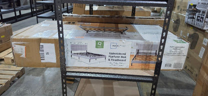 Mainstays Gray Tufted Platform Bed, Queen