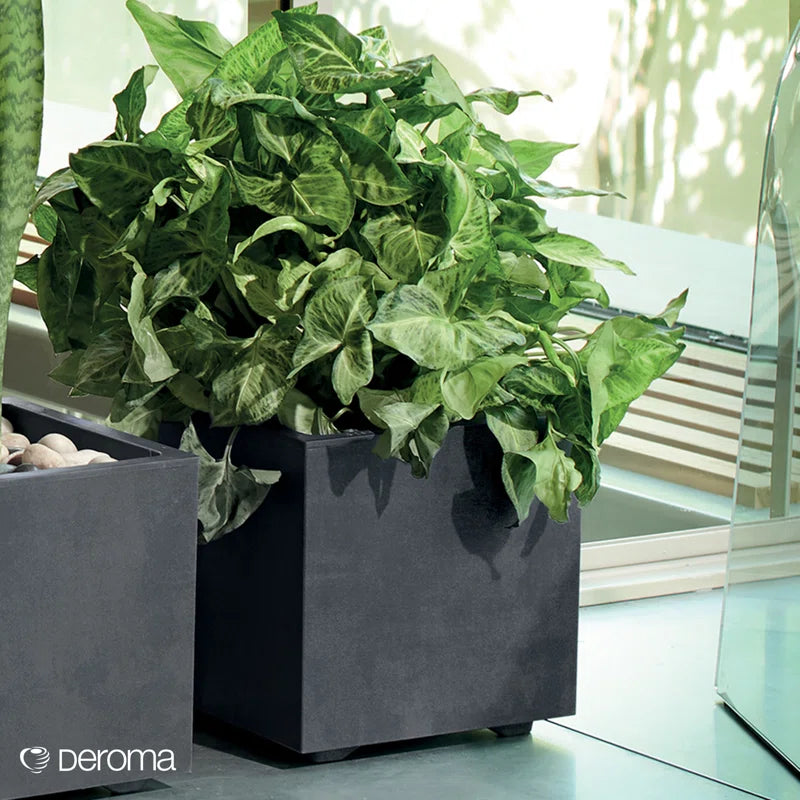 Millennium Deroma 15” Cube Planter – Light Black