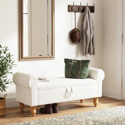 51.5" Storage Ottoman Bench, End-of-Bed Storage