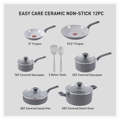 T-fal Easy Care Non-Stick Cookware Set, 12 Pc