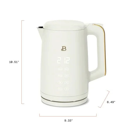 Beautiful 1.7-Liter Electric Kettle 1500 W with One-Touch Activation, White Icing by Drew Barrymore