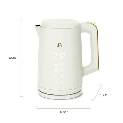 Beautiful 1.7-Liter Electric Kettle 1500 W with One-Touch Activation, White Icing by Drew Barrymore