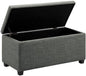 AMAZON BASICS Upholstered Storage Ottoman (Charcoal)