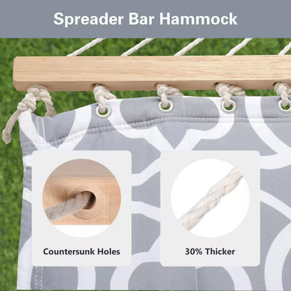 12 ft Hammock with Stand & Pillow (Grey)