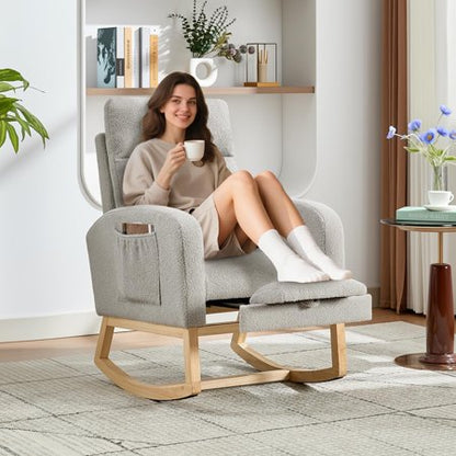 TROPOW Nursing Rocking Chair with Footrest