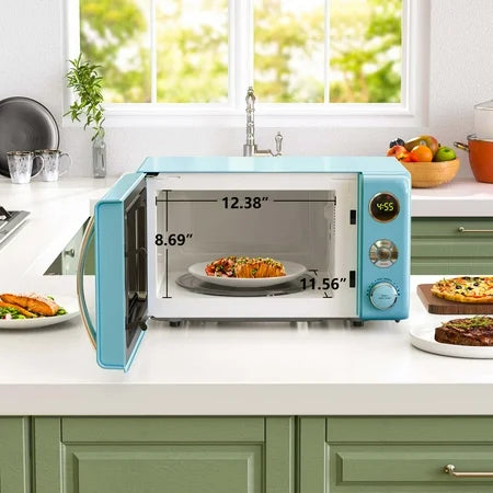 Galanz 0.7 Cu ft Retro Counter Microwave, Blue
