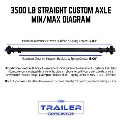 Dexter 3.5k Trailer Axle, 5 Lug, 73" Hubface