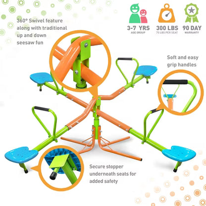XSS004 Outdoor Seesaw, 4 Seats, Plastic