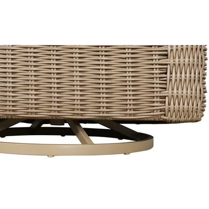 Bellamy Outdoor Swivel Glider Chair, Tan wicker