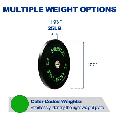 BalanceFrom 25 lb Olympic Bumper Plate Pair Black
