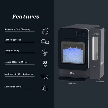 Orgo Sonic Countertop Ice Maker - Nugget Black