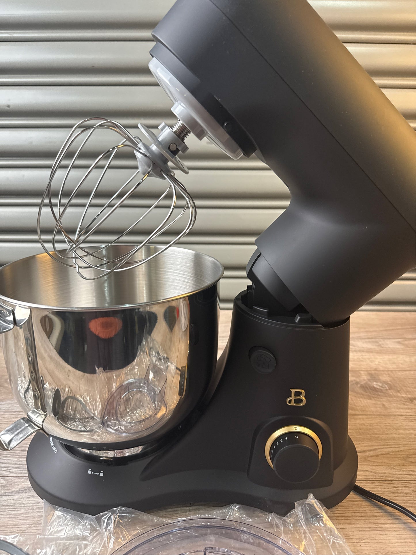 Beautiful 5.3 QT Stand Mixer w/Tilt-Head Design, Stainless Bowl, 300-Watt Power, 12-Speed Control, Includes Beater, Dough Hook, Whisk, Splash Shield (Black Sesame)
