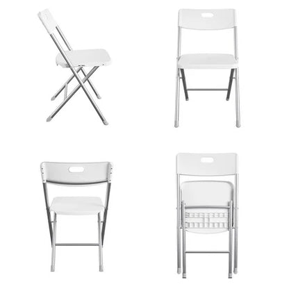 Mainstays Resin Seat & Back Folding Chair, White, 4-Pack
