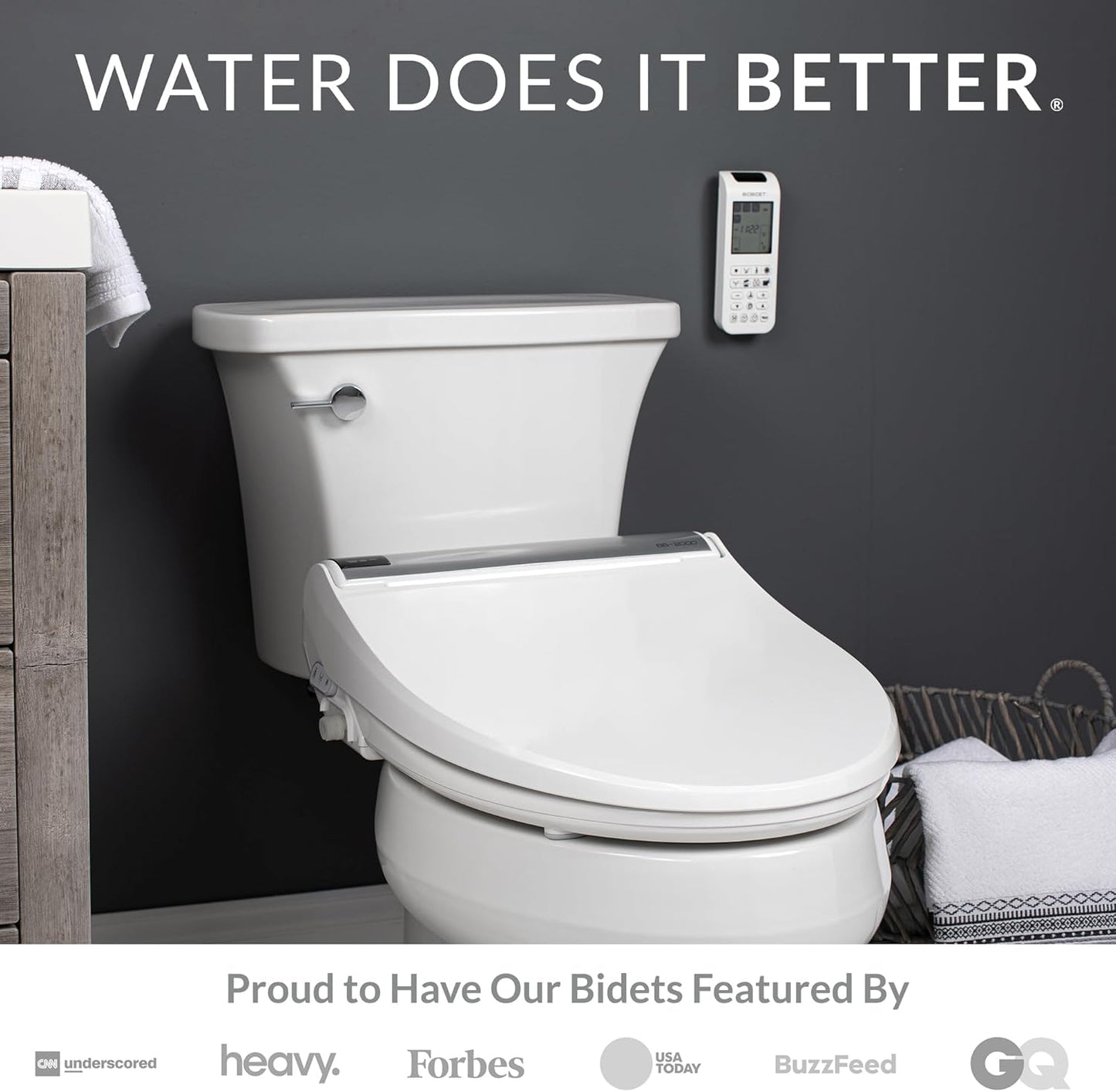 Bio Bidet BB2000 Bliss Electric Bidet Toilet Seat, Warm Water with Air Dryer, Heated Seat with Sensor and Slow Close Lid